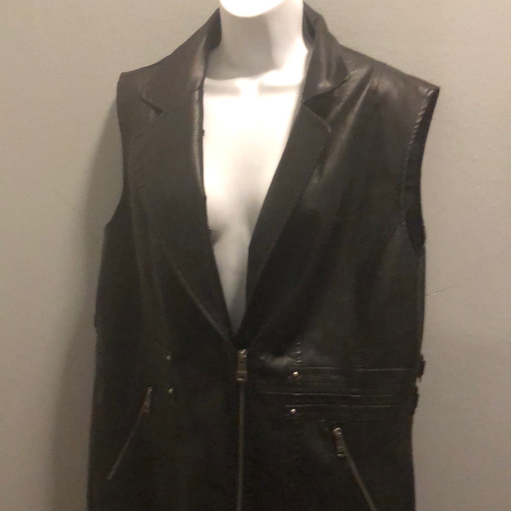Long leather vest